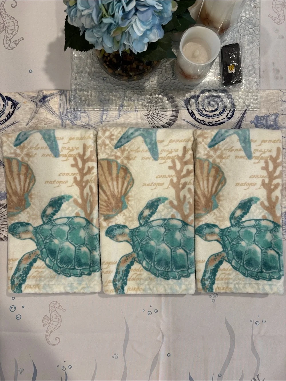 Sage Island Spa Sea Turtle Bath Hand Towels